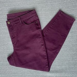 Talbots Flawless Ankle Jegging Jeans 16P Maroon Burgundy